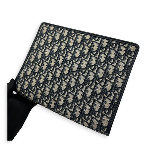 Oblique Blue Clutch in Jacquard, Gold hardware