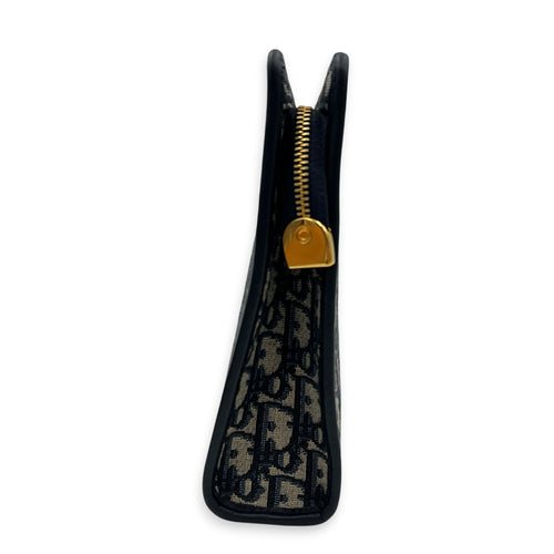 Oblique Blue Clutch in Jacquard, Gold hardware