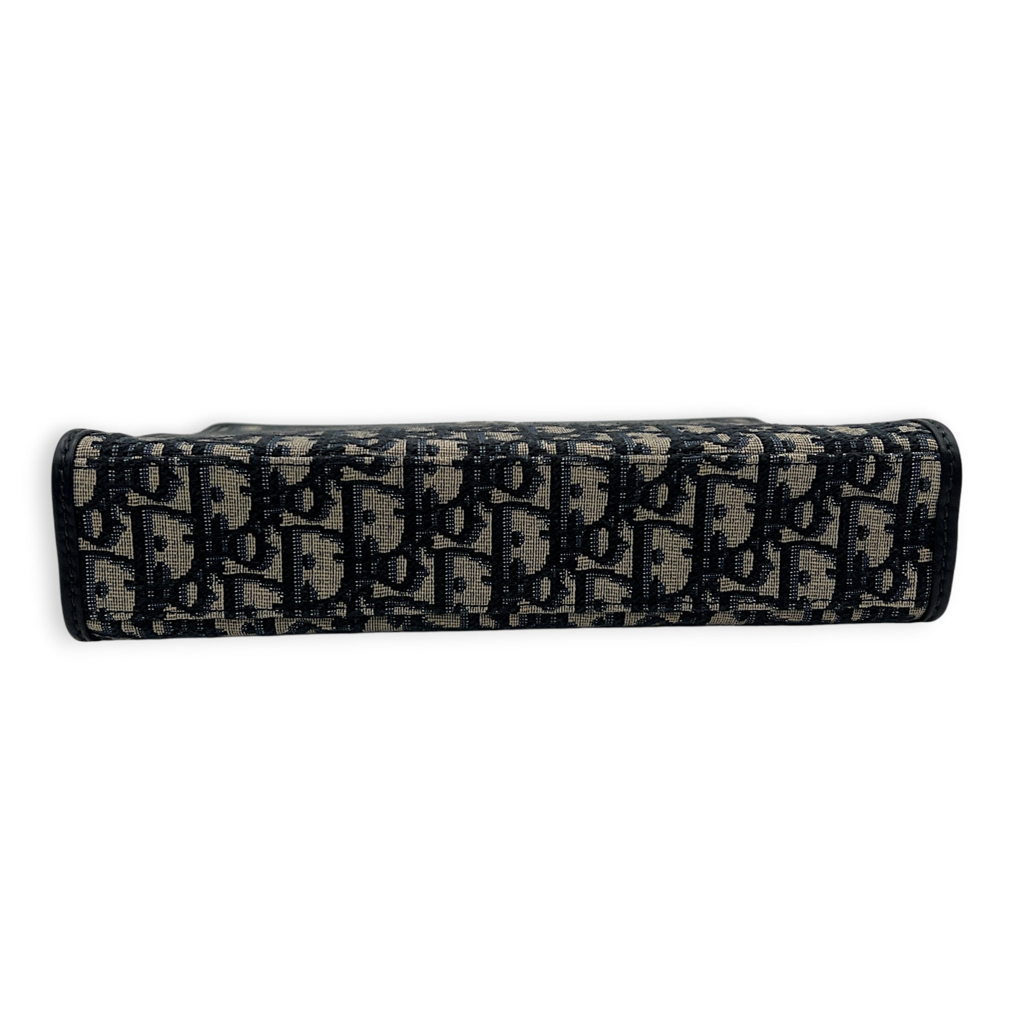 Oblique Blue Clutch in Jacquard, Gold hardware