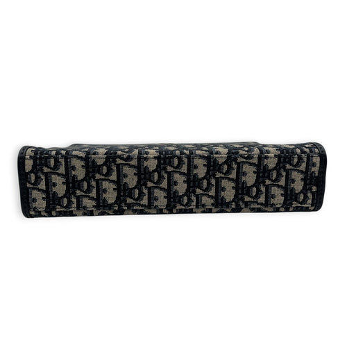 Oblique Blue Clutch in Jacquard, Gold hardware