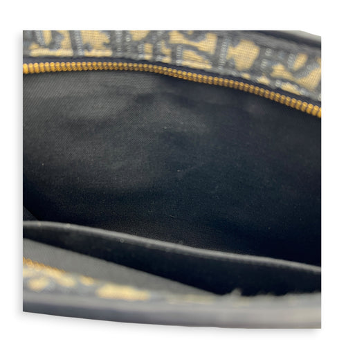 Oblique Blue Clutch in Jacquard, Gold hardware
