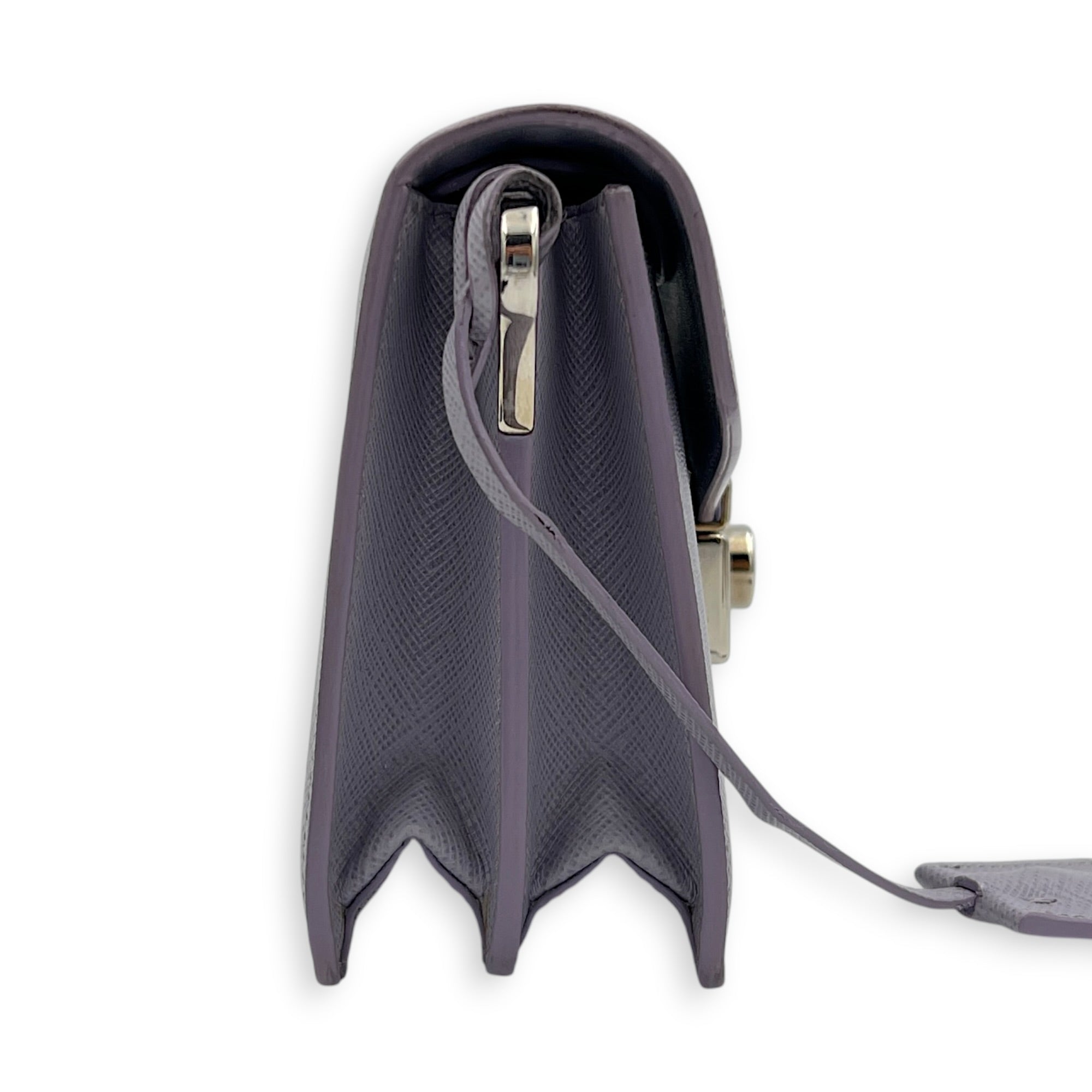 Sound Purple Crossbody Bag in Saffiano Leather,  hardware