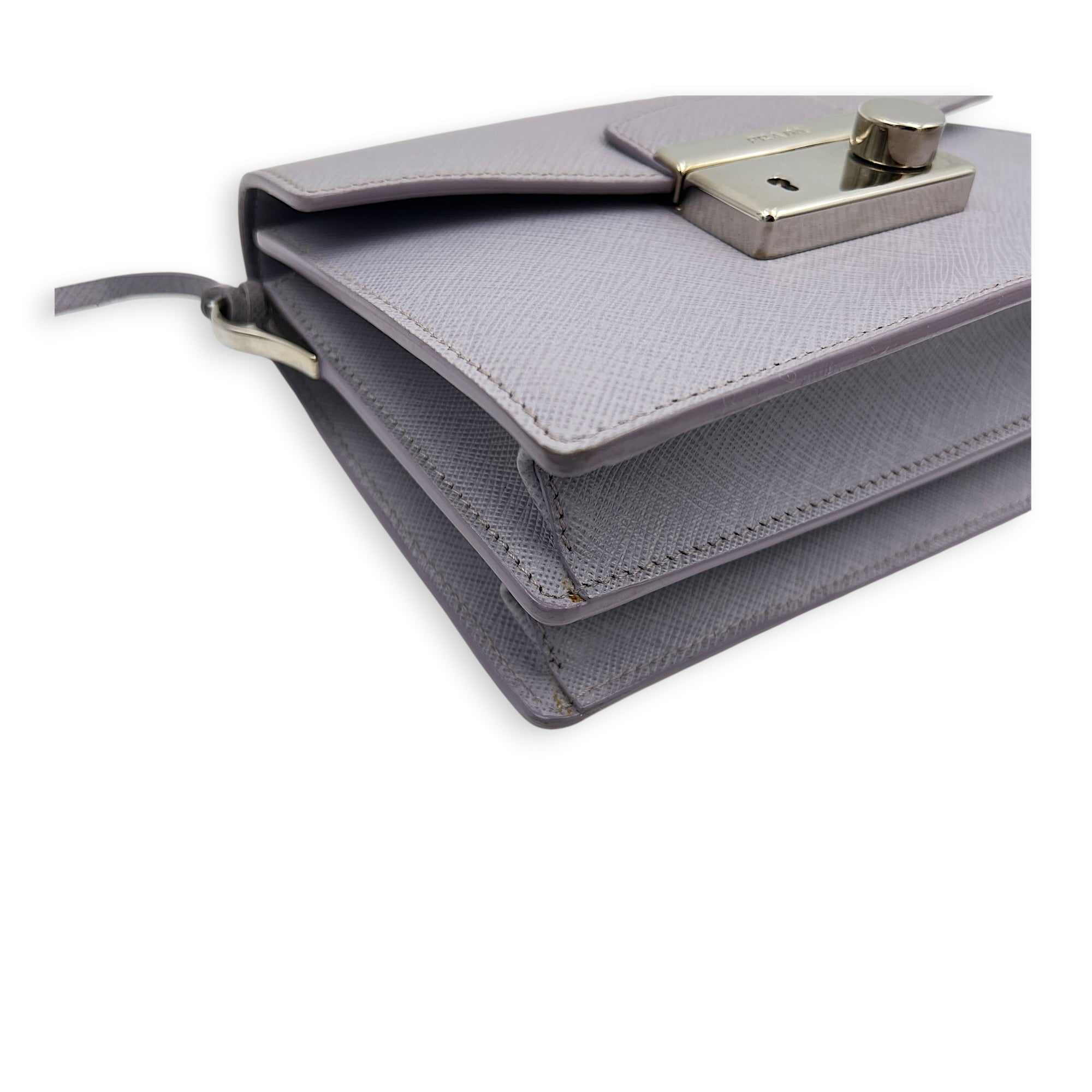 Sound Purple Crossbody Bag in Saffiano Leather,  hardware