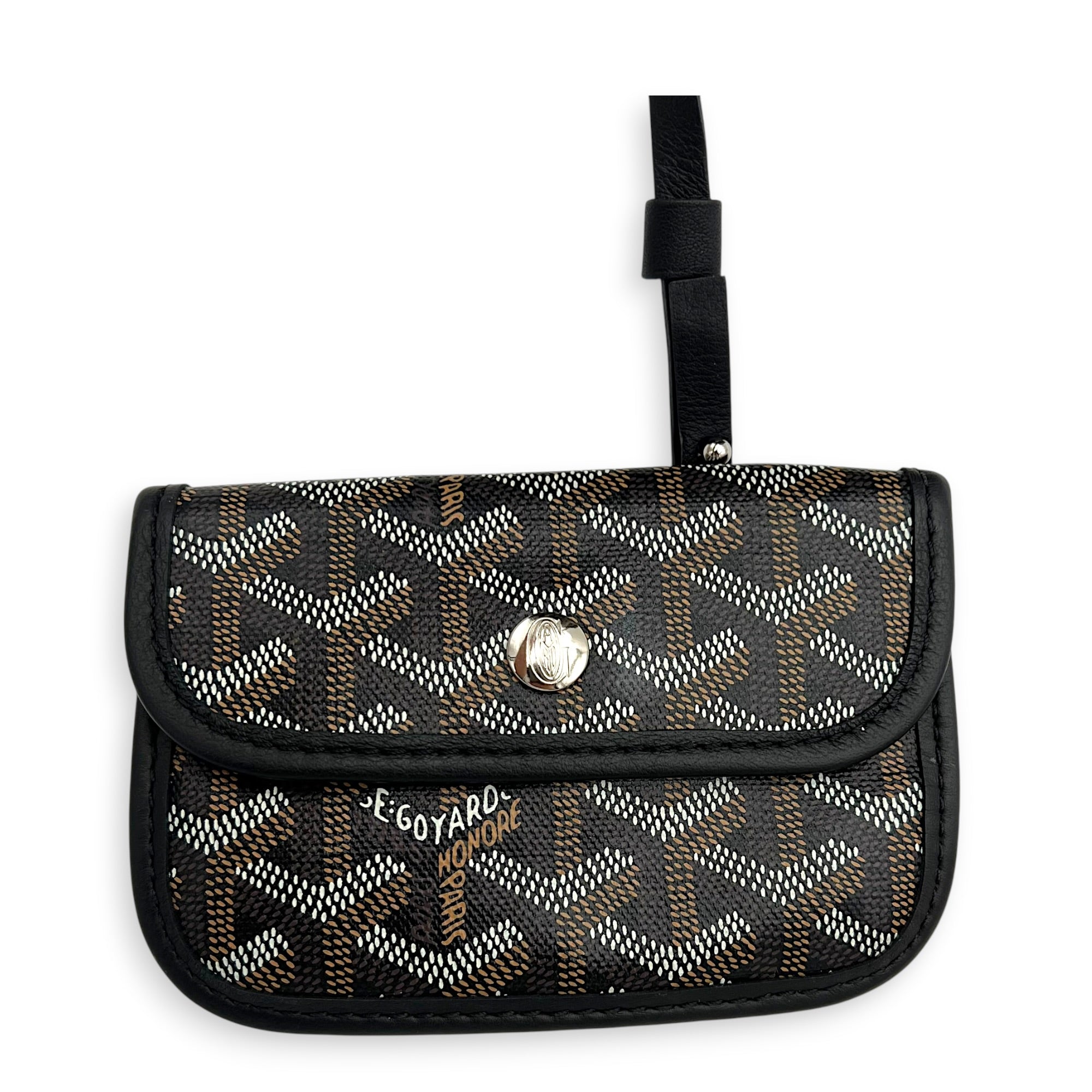 Anjou Tote Bag Mini Black in Coated Canvas, Silver hardware