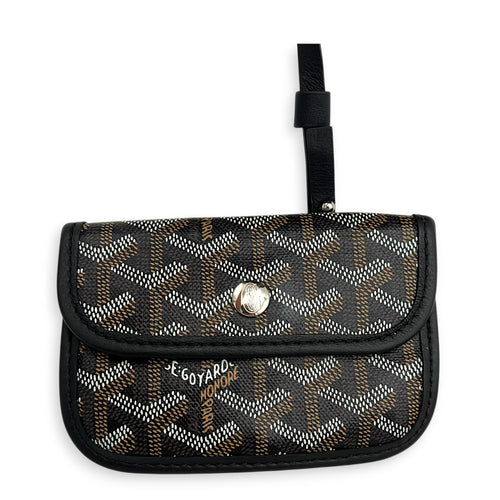 Anjou Tote Bag Mini Black in Coated Canvas, Silver hardware