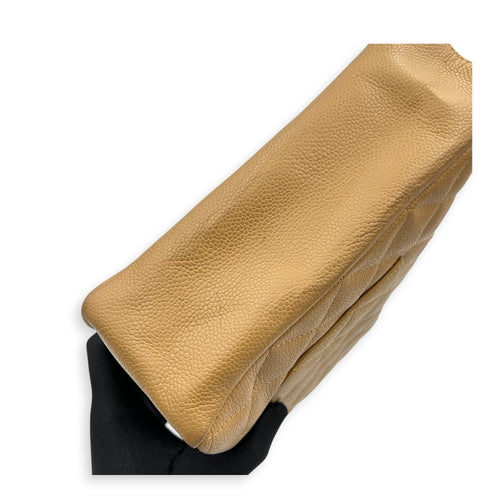 PST Beige Tote Bag in Caviar Leather, Gold hardware