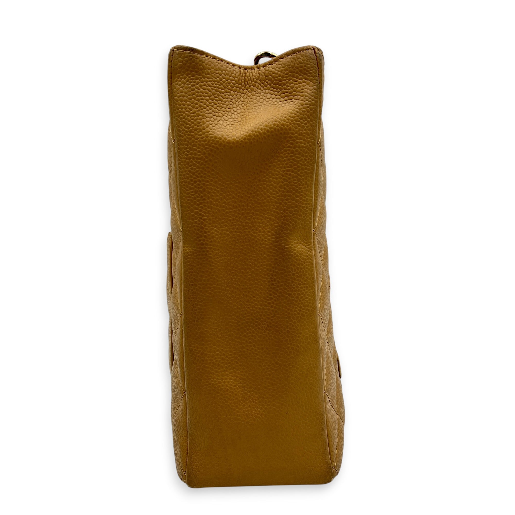 PST Beige Tote Bag in Caviar Leather, Gold hardware
