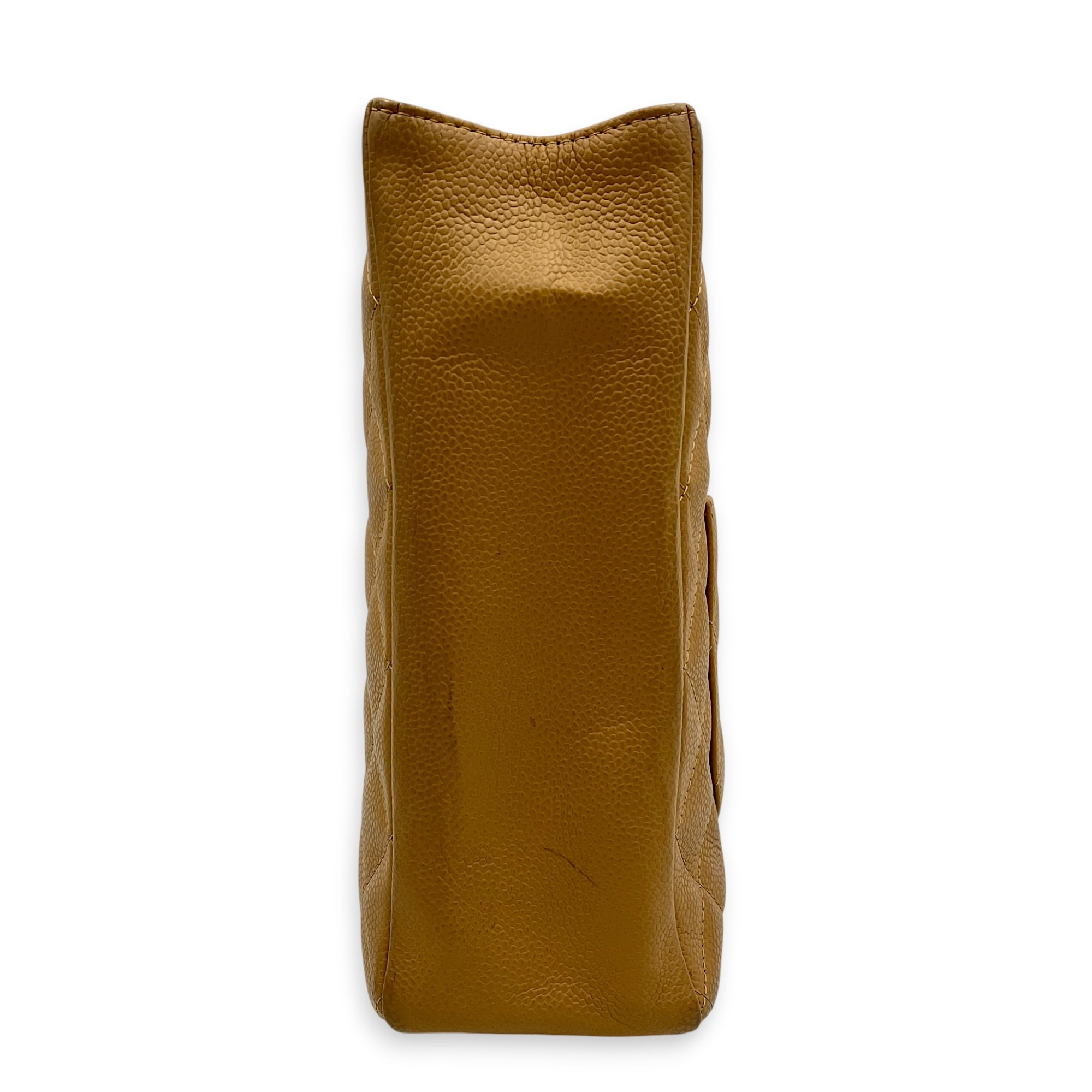 PST Beige Tote Bag in Caviar Leather, Gold hardware
