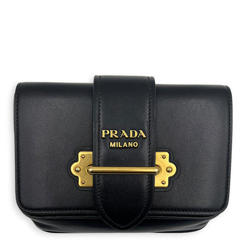 Cahier Belt Bag Black in Calfskin, Gold hardware