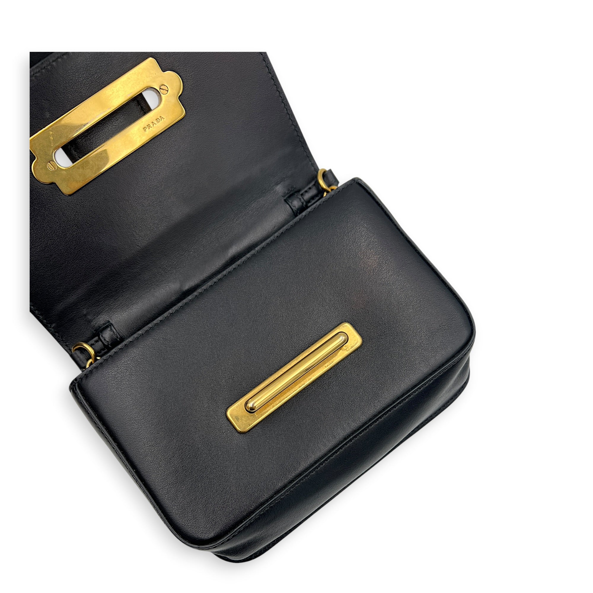 Cahier Belt Bag Black in Calfskin, Gold hardware
