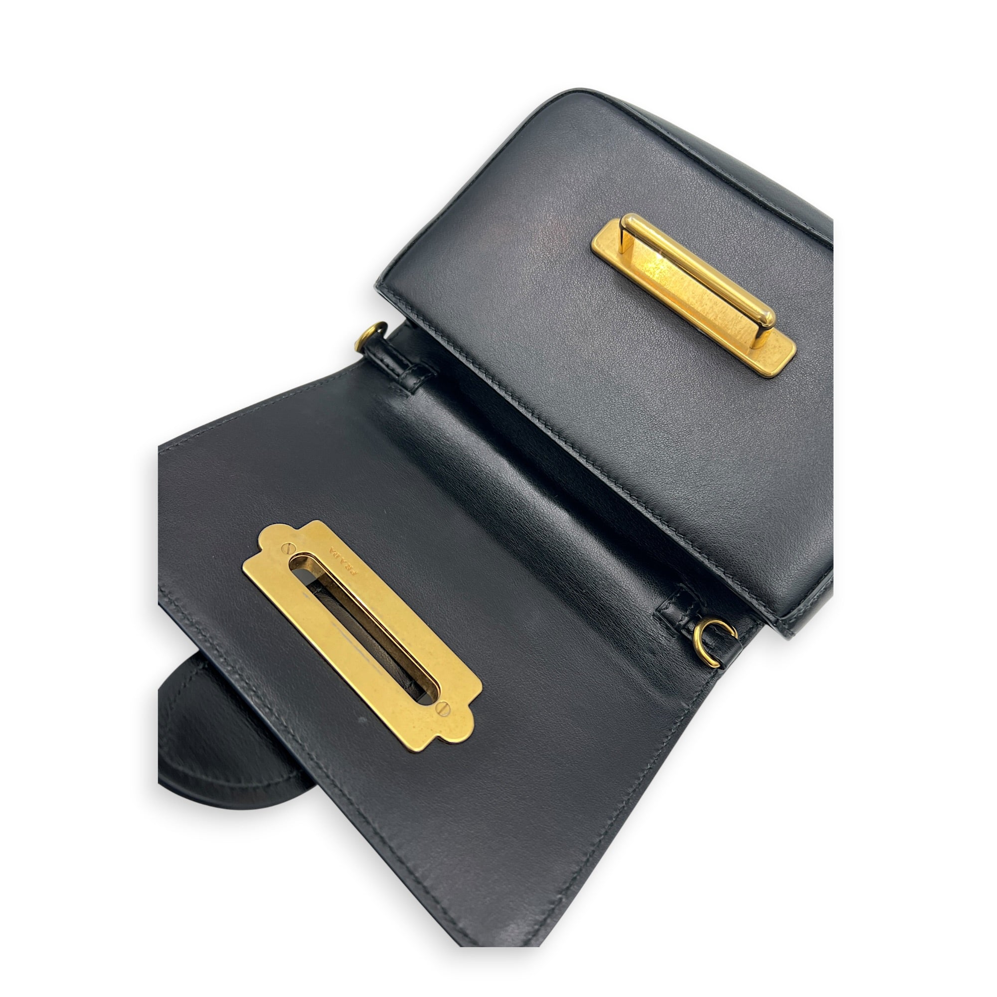 Cahier Belt Bag Black in Calfskin, Gold hardware