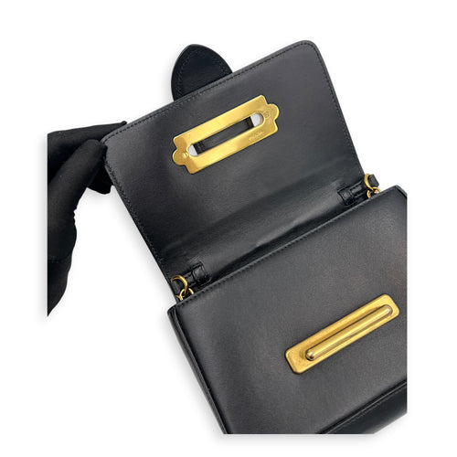 Cahier Belt Bag Black in Calfskin, Gold hardware