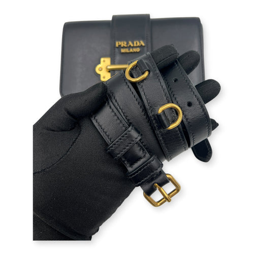 Cahier Belt Bag Black in Calfskin, Gold hardware
