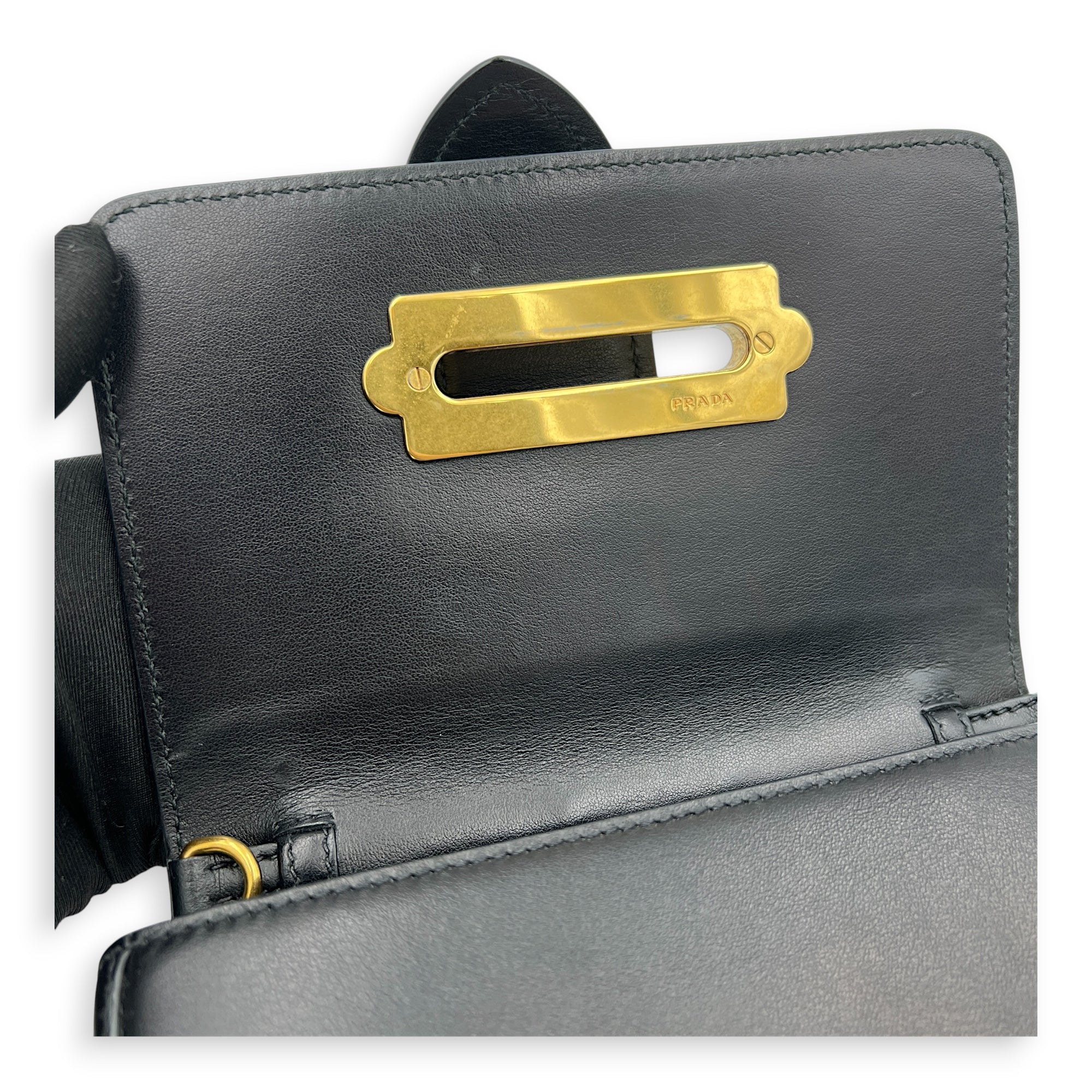 Cahier Belt Bag Black in Calfskin, Gold hardware