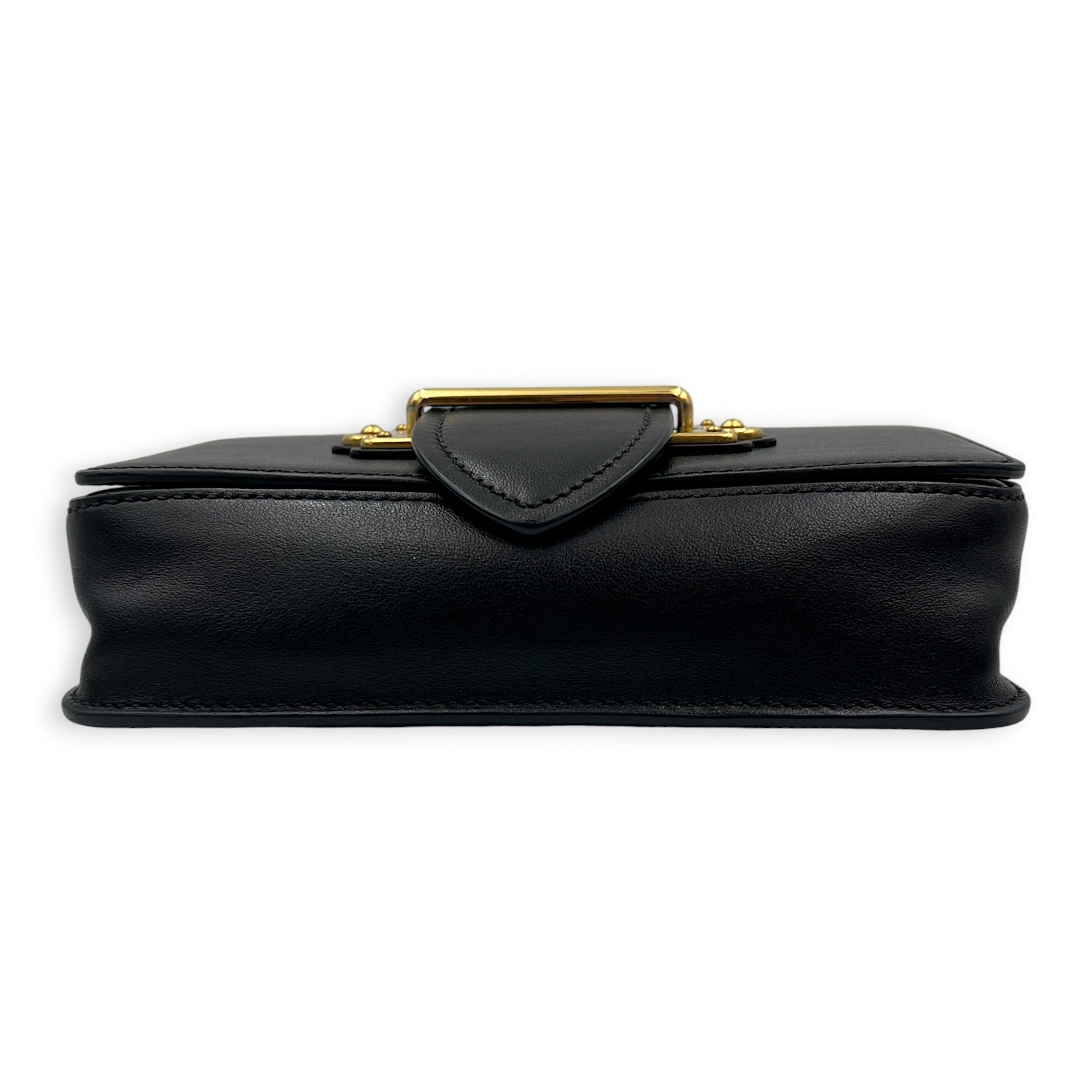 Cahier Belt Bag Black in Calfskin, Gold hardware