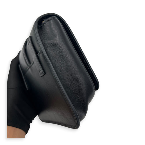 Cahier Belt Bag Black in Calfskin, Gold hardware