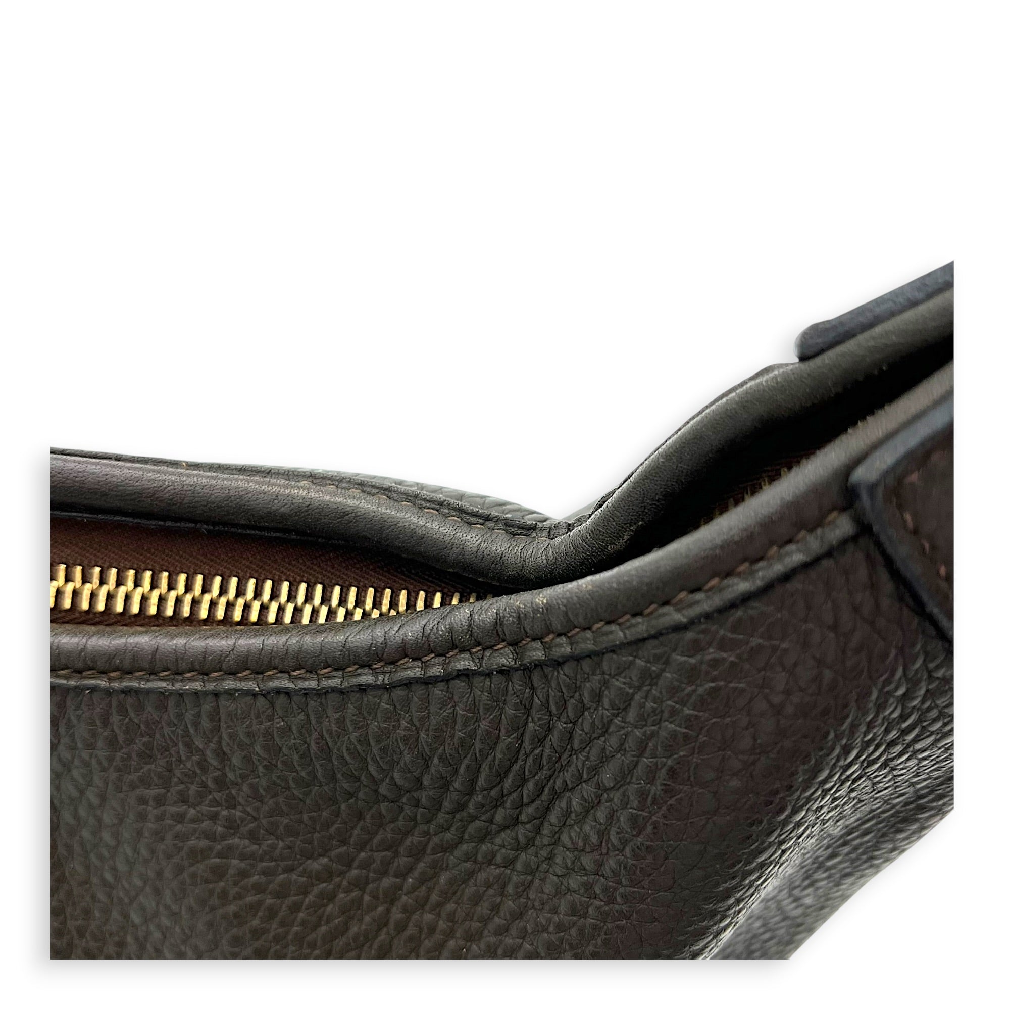 Trim 38 Ebene Tote Bag in Clemence, Gold hardware
