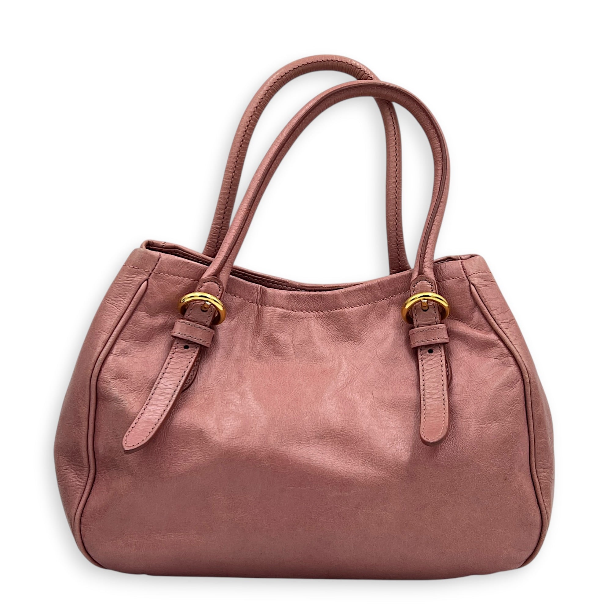 Bow Pink Shoulder Bag in Calfskin, Gold hardware
