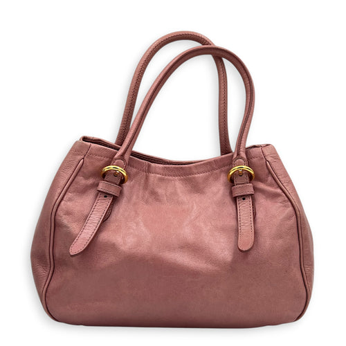 Bow Pink Shoulder Bag in Calfskin, Gold hardware