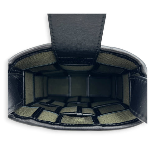 Cassette Vertical Green Crossbody Bag in Canvas, Silver hardware