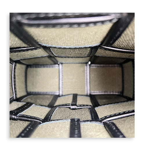 Cassette Vertical Green Crossbody Bag in Canvas, Silver hardware
