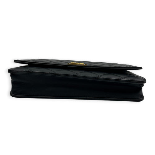 Boy Wallet On Chain Black in Lambskin, Gold hardware