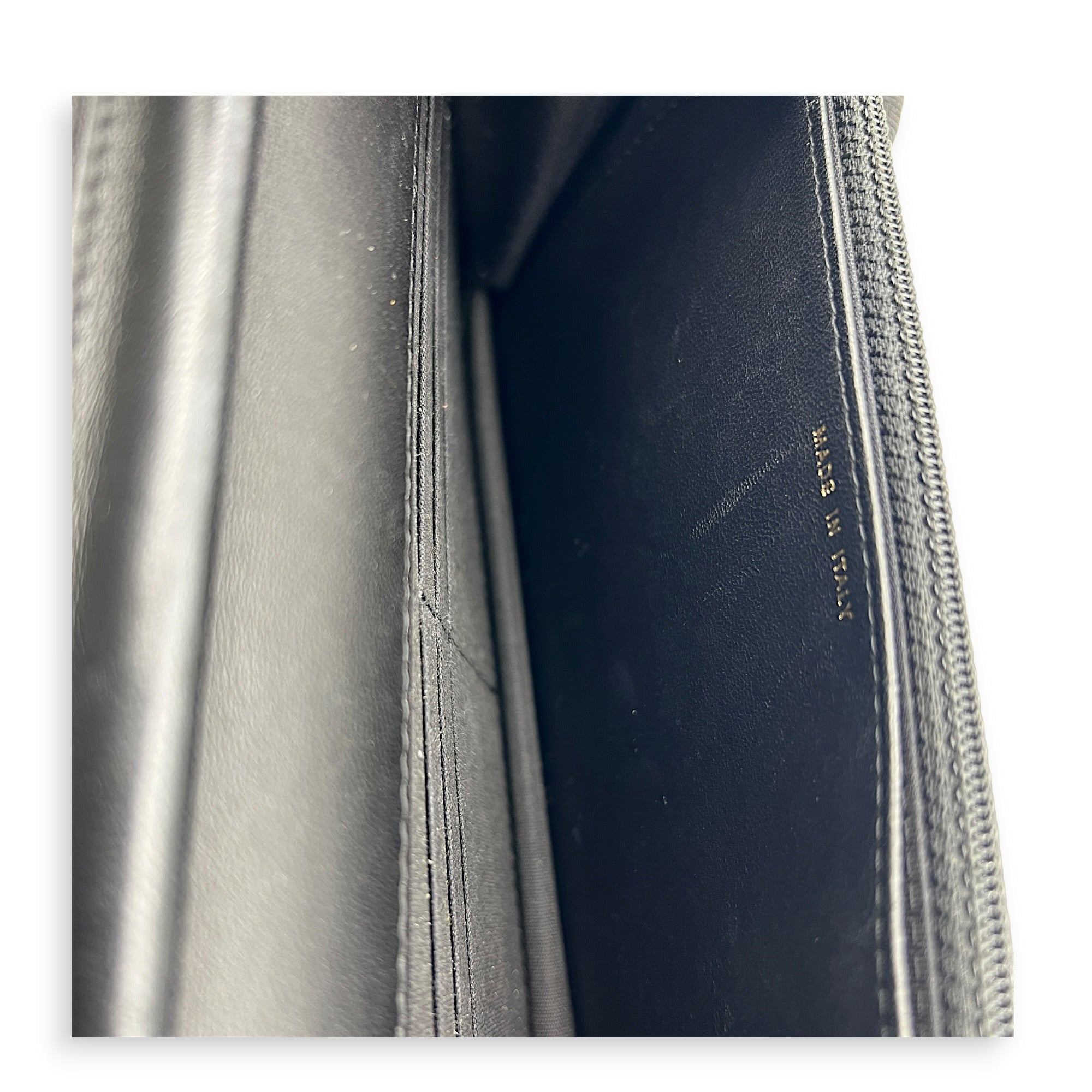 Boy Wallet On Chain Black in Lambskin, Gold hardware