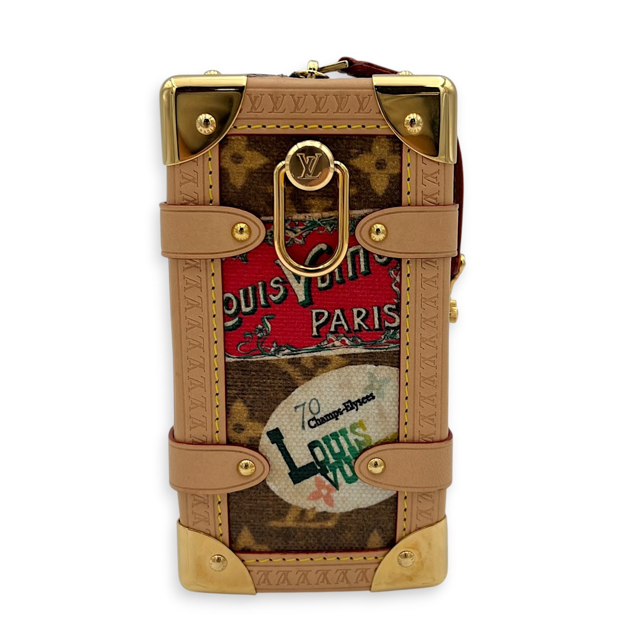 Side Trunk MM Flight Mode Top Handle Bag in Coated Canvas, Gold hardware