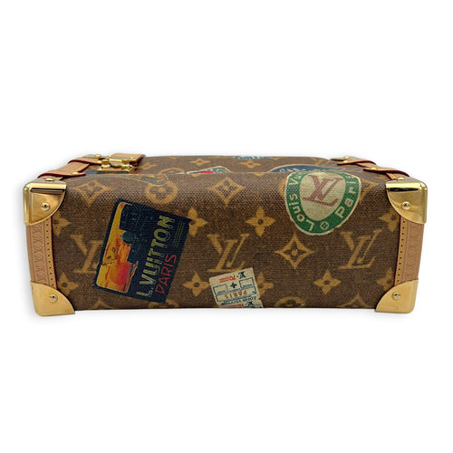 Side Trunk MM Flight Mode Top Handle Bag in Coated Canvas, Gold hardware