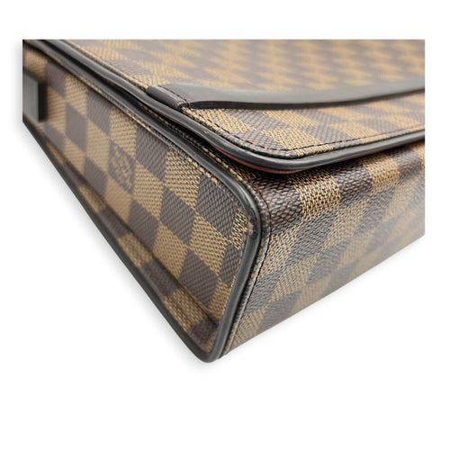 Tribeca Shoulder Bag Brown in Monogram Coated Canvas, Gold hardware