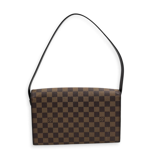 Tribeca Shoulder Bag Brown in Monogram Coated Canvas, Gold hardware