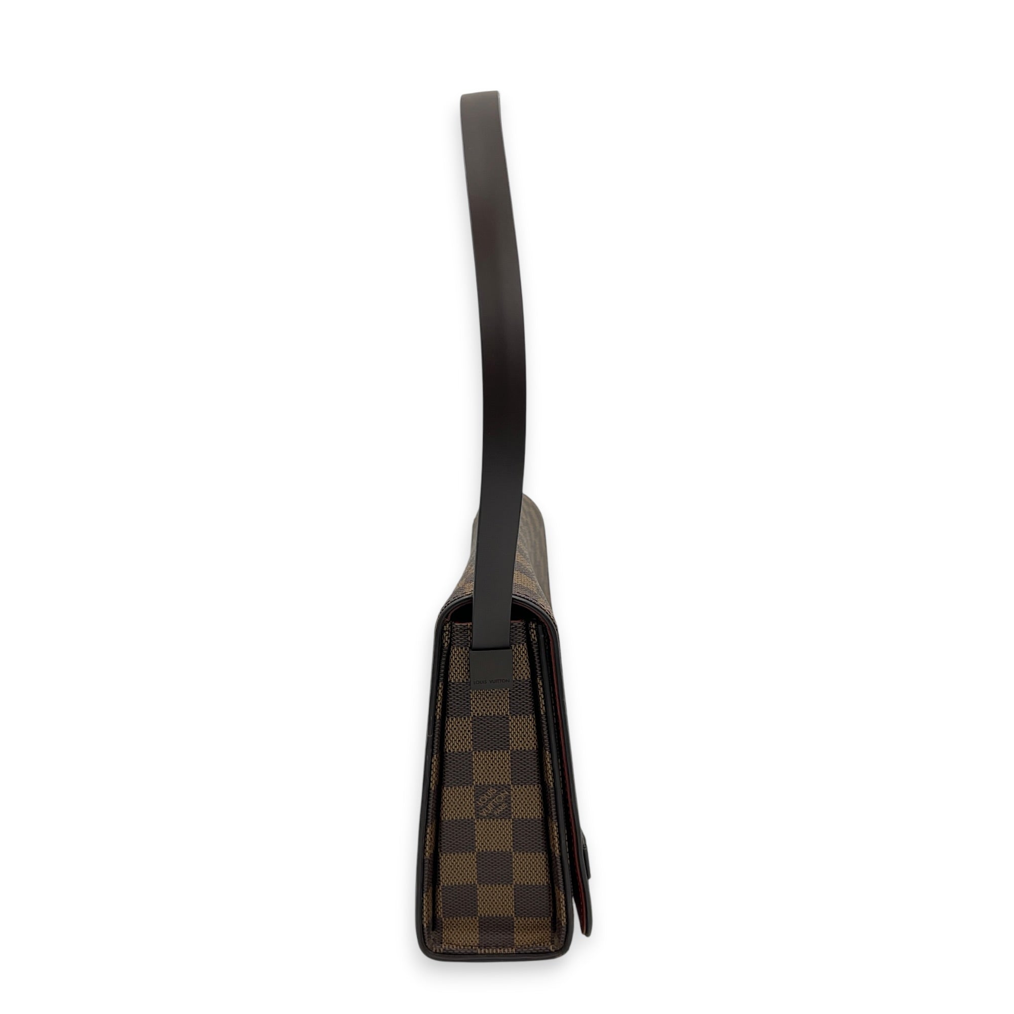 Tribeca Shoulder Bag Brown in Monogram Coated Canvas, Gold hardware