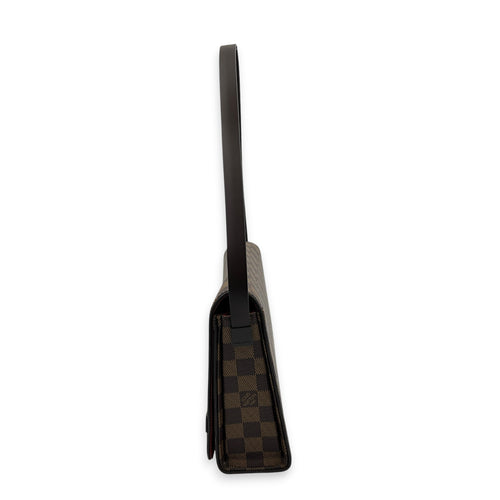 Tribeca Shoulder Bag Brown in Monogram Coated Canvas, Gold hardware