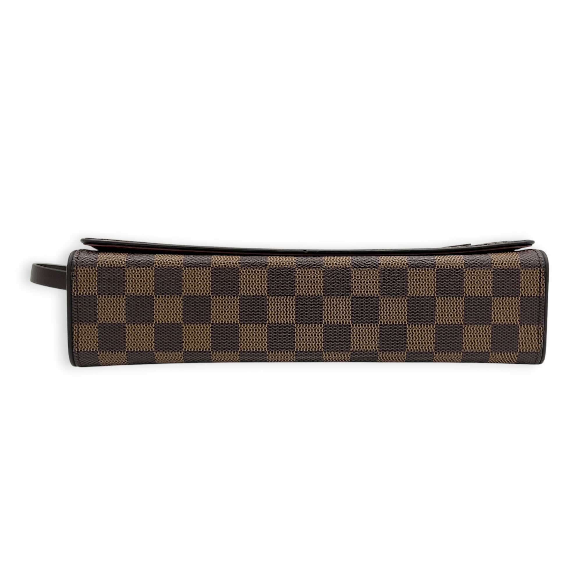 Tribeca Shoulder Bag Brown in Monogram Coated Canvas, Gold hardware