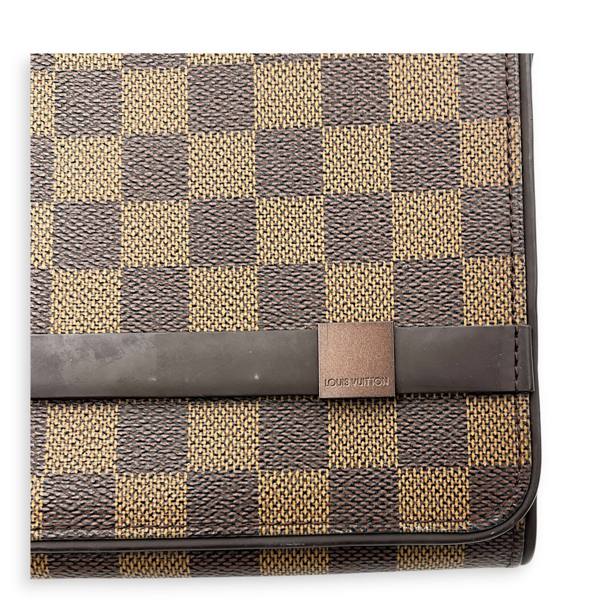 Tribeca Shoulder Bag Brown in Monogram Coated Canvas, Gold hardware