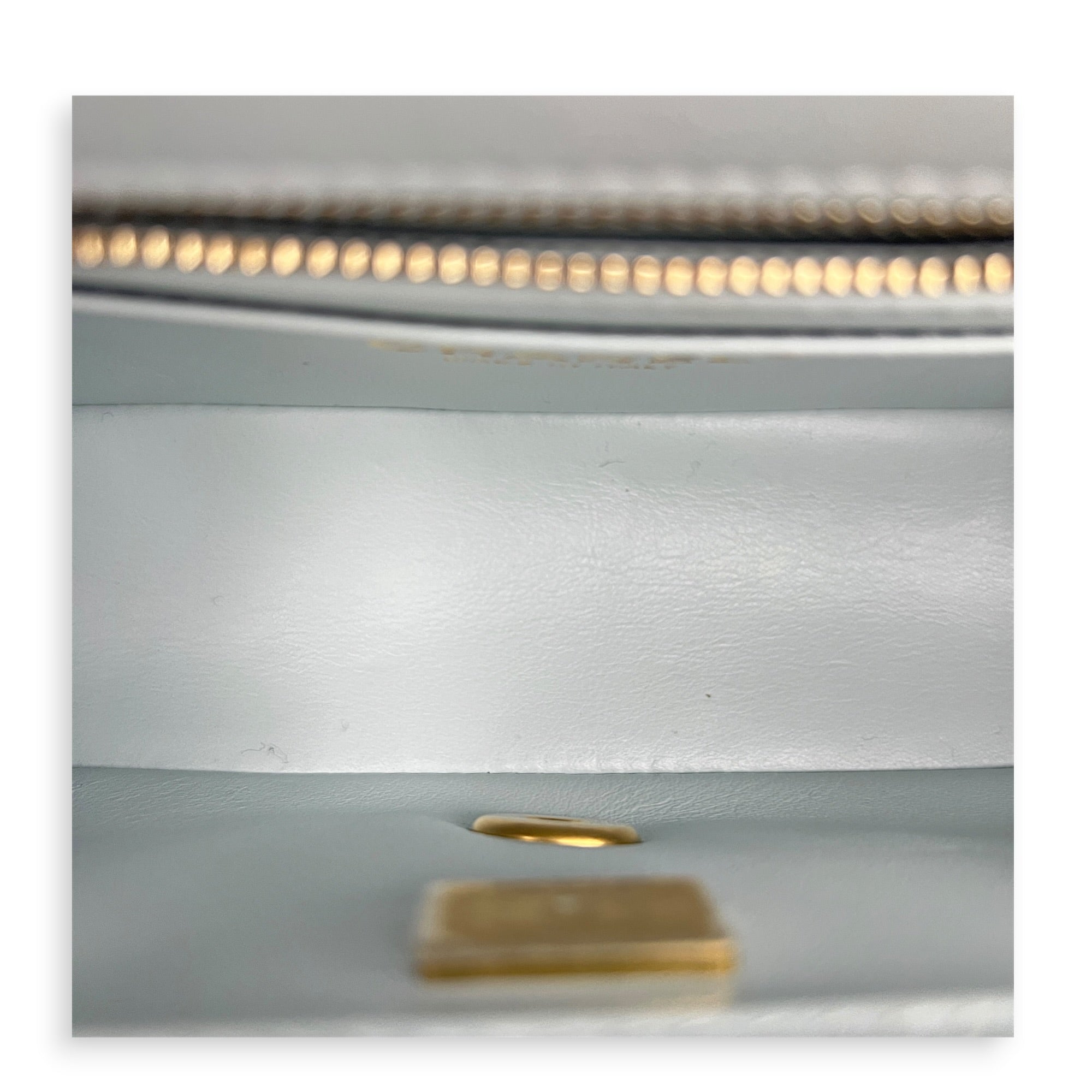 CC Mini Rectangle Pearl Crush Light Blue Shoulder Bag in Lambskin, Gold hardware