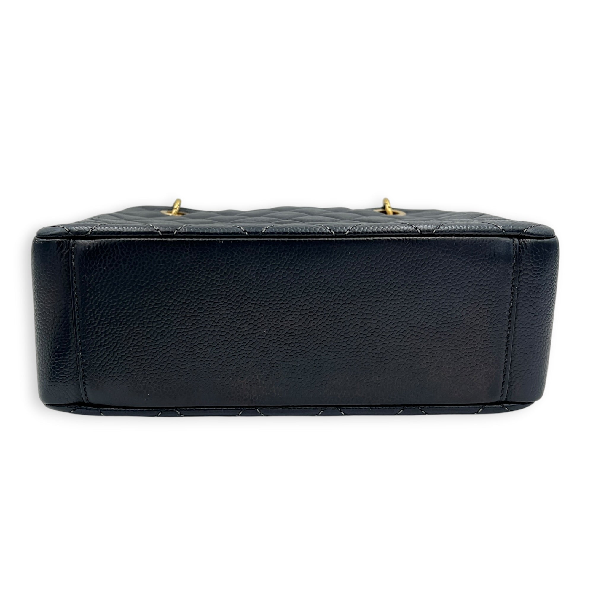 PST Black (recoloured) Tote Bag in Caviar Leather, Gold hardware