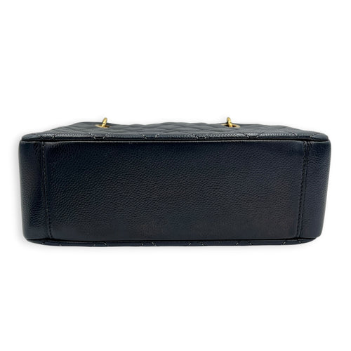 PST Black (recoloured) Tote Bag in Caviar Leather, Gold hardware