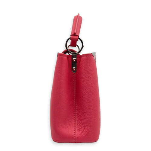 Capucines BB Pink Top Handle Bag in Taurillon Leather, Silver hardware