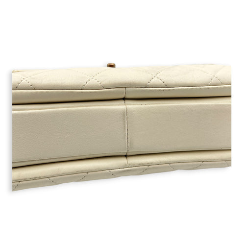 Trendy CC Small White Top Handle Bag in Lambskin, Rose Gold hardware