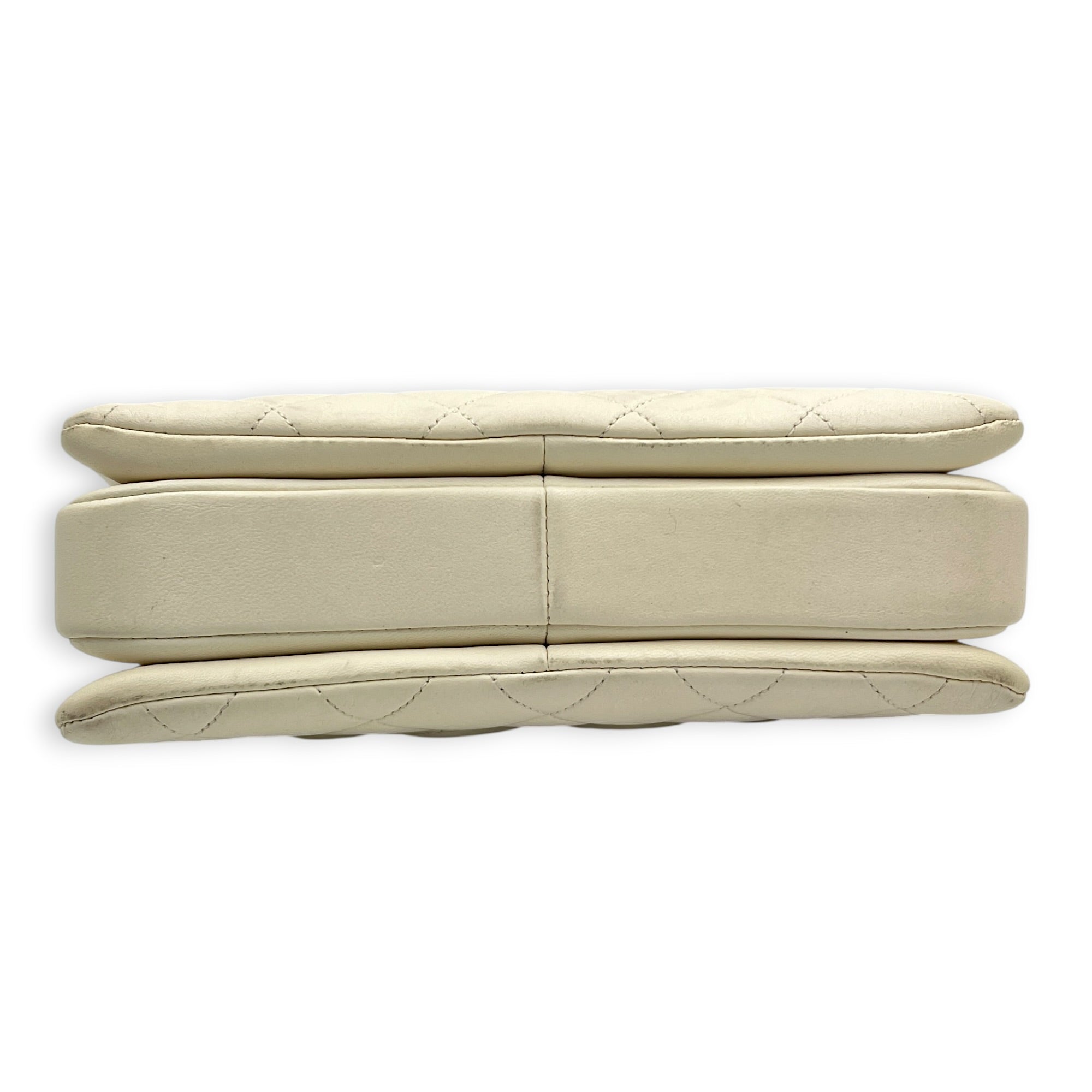 Trendy CC Small White Top Handle Bag in Lambskin, Rose Gold hardware