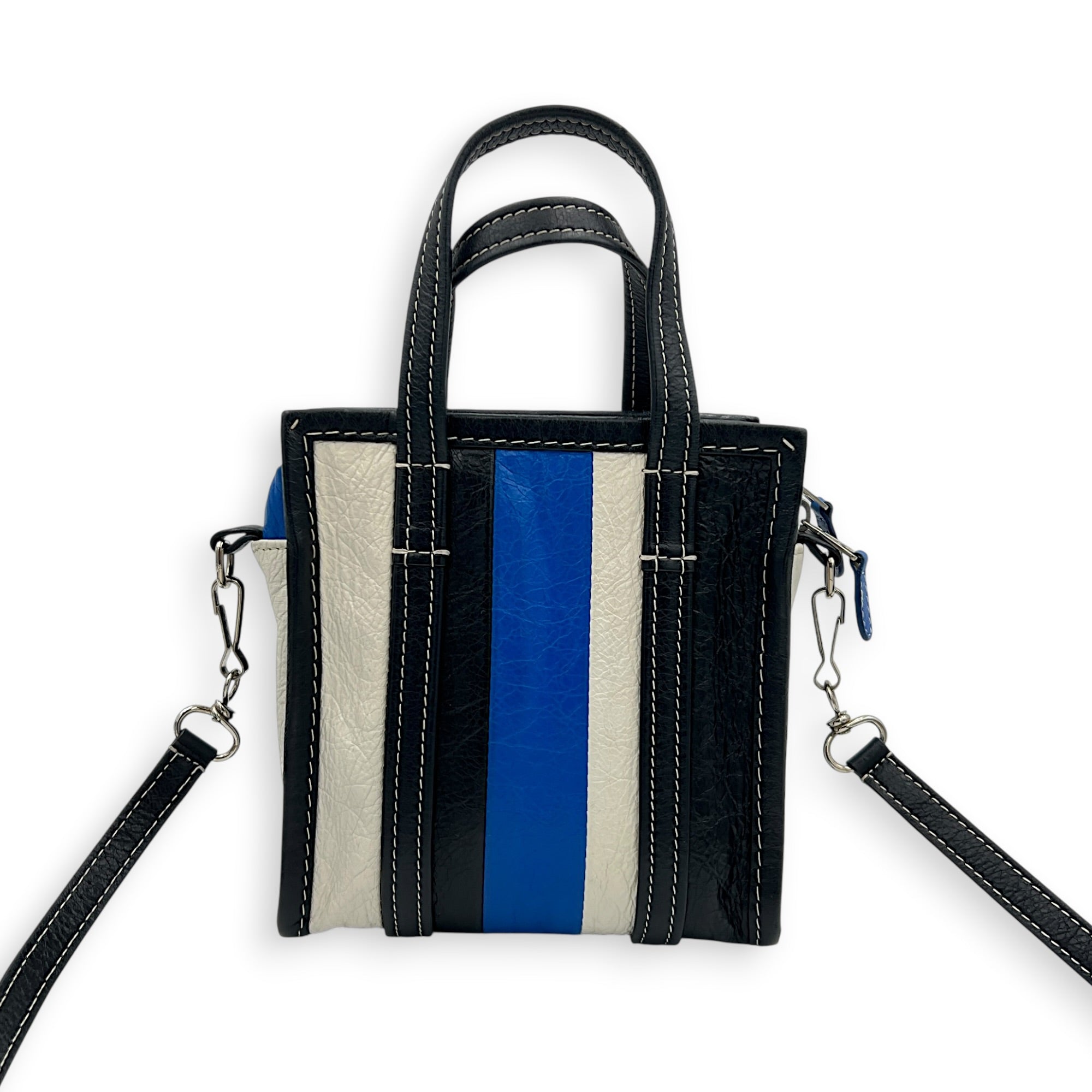 Bazar Shopper XS Multi-colour Top Handle Bag in Calfskin, Silver hardware