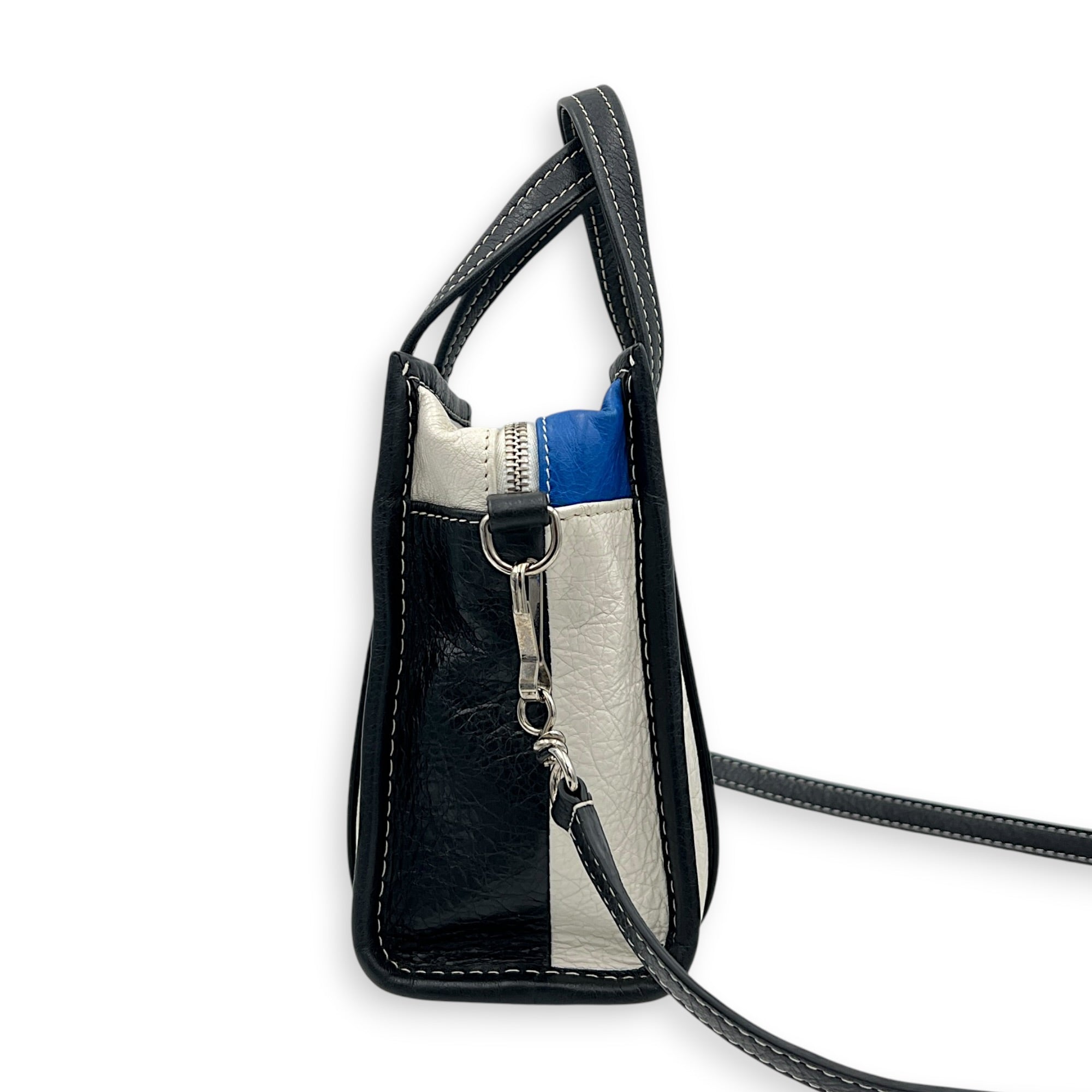 Bazar Shopper XS Multi-colour Top Handle Bag in Calfskin, Silver hardware