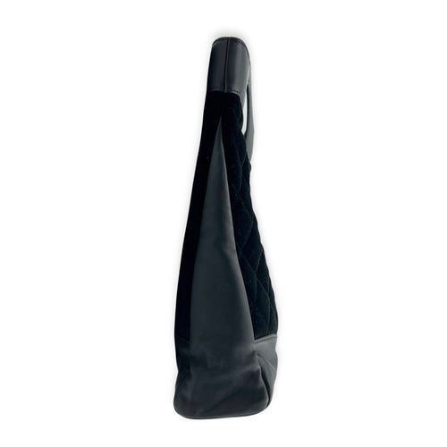 31 Large Black Tote Bag in Velvet, Gold hardware