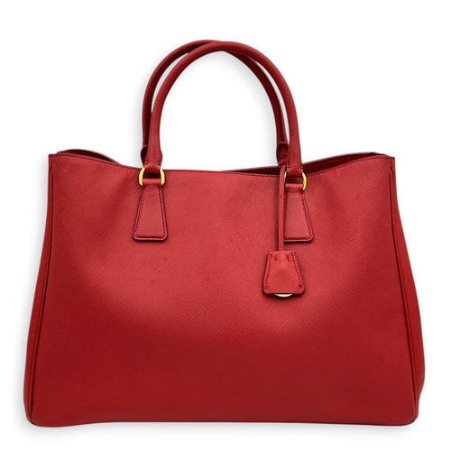 Galleria Top Handle Bag Red in Saffiano Leather, Gold hardware