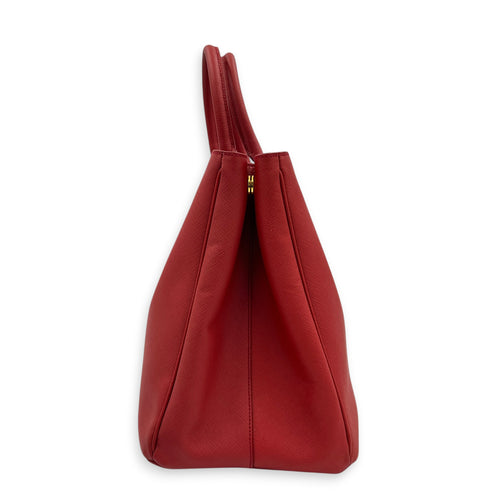 Galleria Top Handle Bag Red in Saffiano Leather, Gold hardware