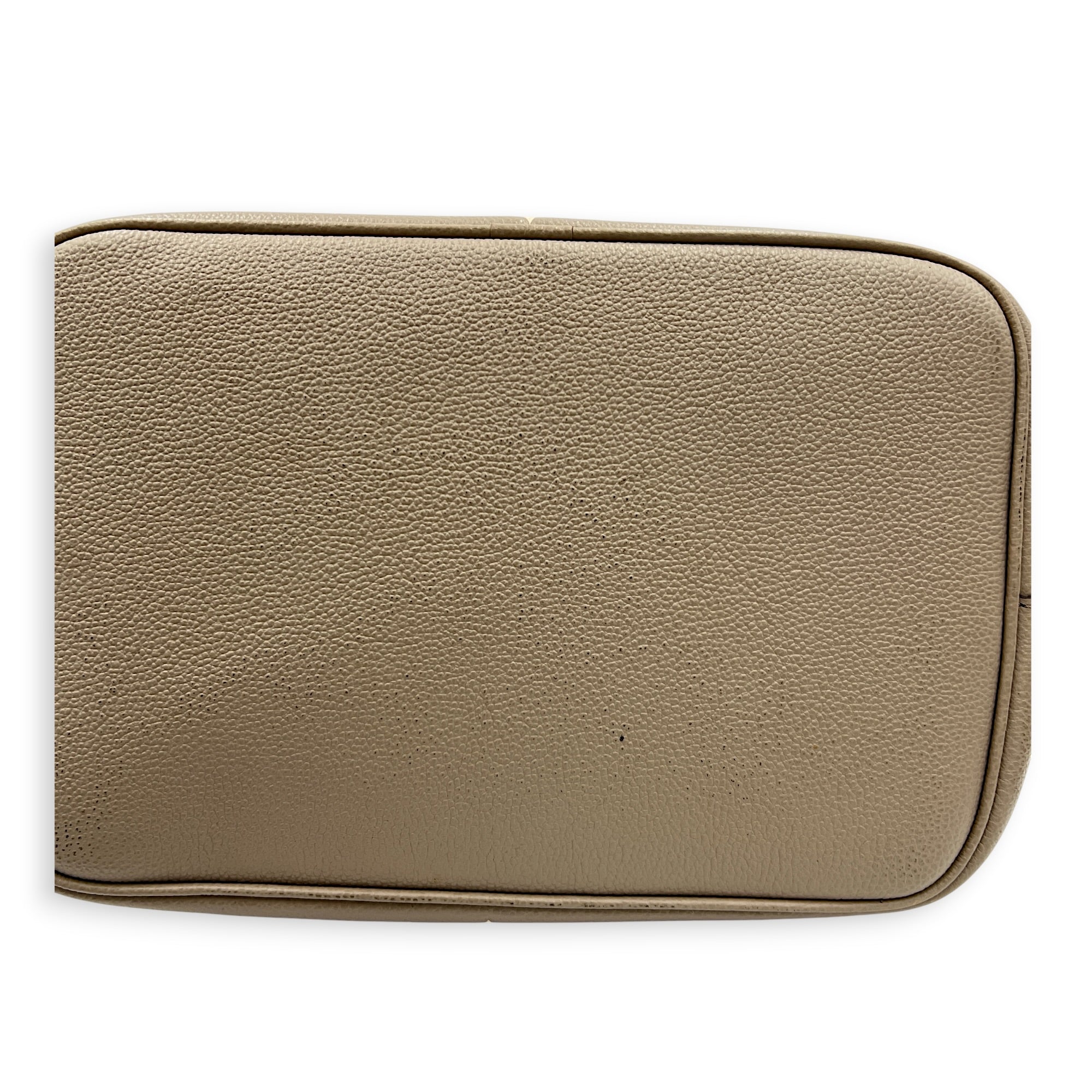 NeoNoe MM Beige Bucket Bag in Monogram Empreinte Leather, Gold hardware