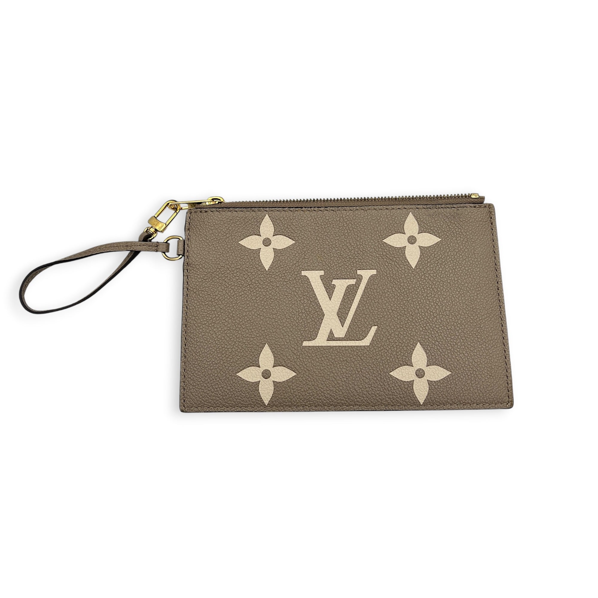 NeoNoe MM Beige Bucket Bag in Monogram Empreinte Leather, Gold hardware