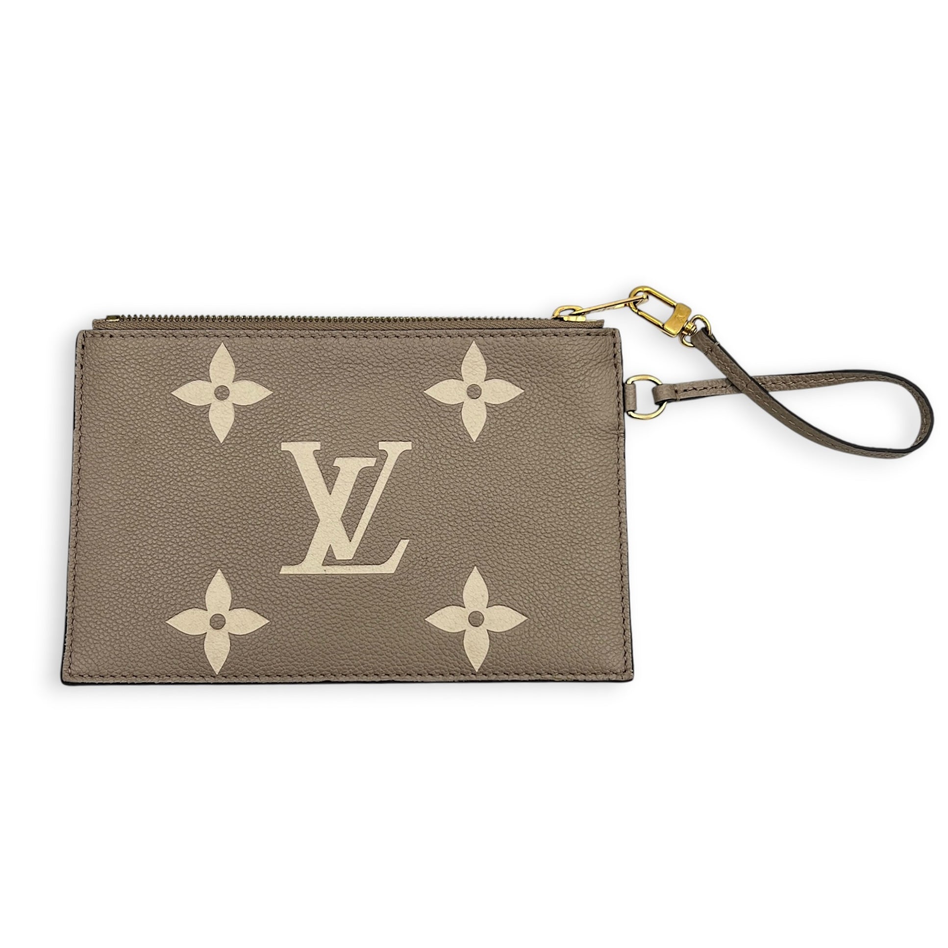 NeoNoe MM Beige Bucket Bag in Monogram Empreinte Leather, Gold hardware