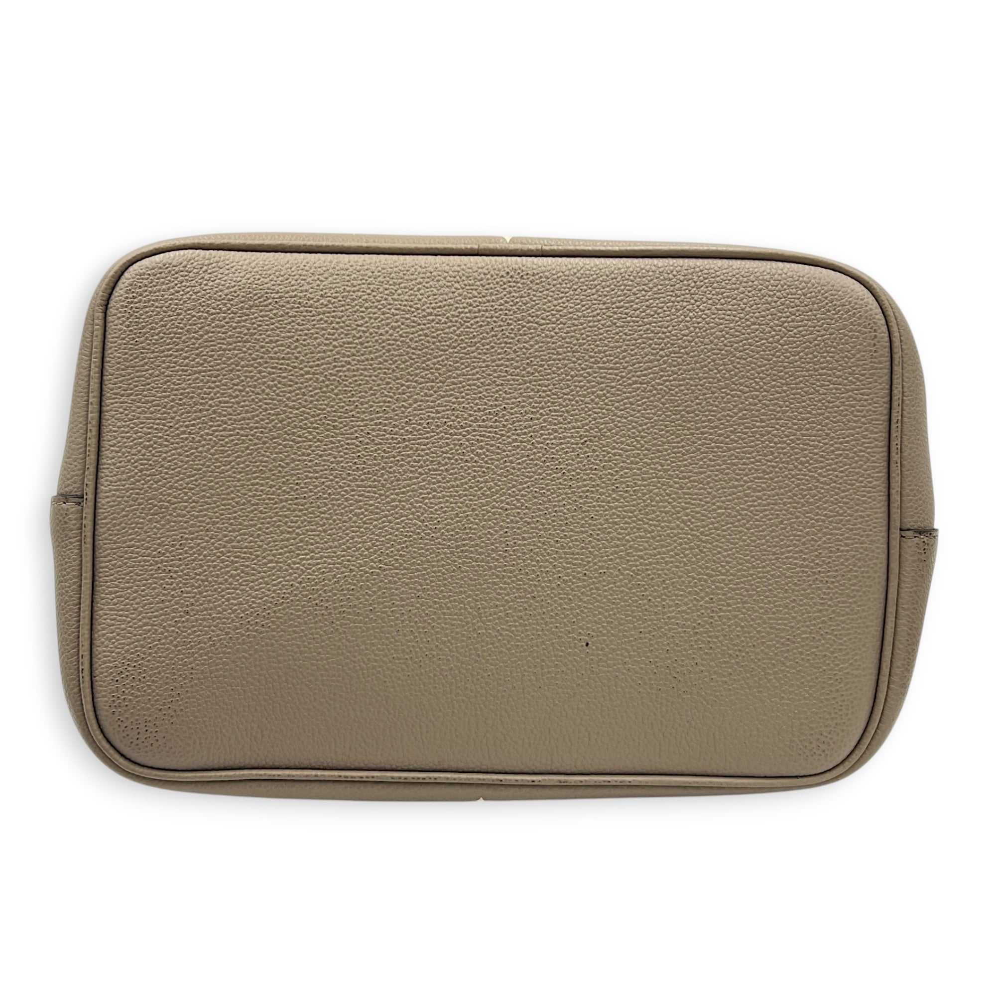 NeoNoe MM Beige Bucket Bag in Monogram Empreinte Leather, Gold hardware